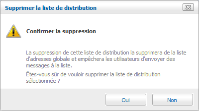 Confirmer la suppression de la liste ?