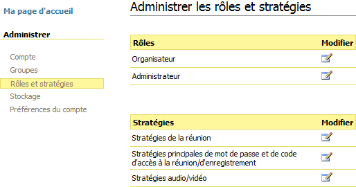 Gestion des rôles et stratégies